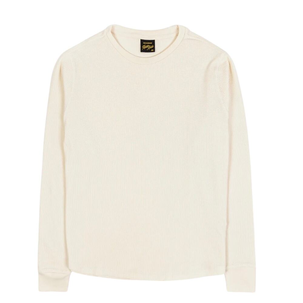 Timberland Men's Waffle Henley Hoodie Cream Thermal Shirt - Size: XL